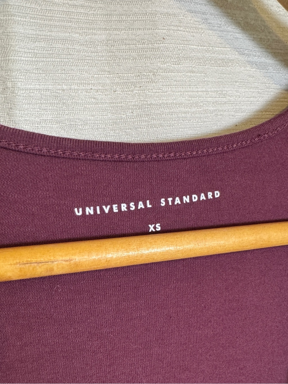 Universal Standard Women’s Iconic Geneva V-Neck Dress Acai Maroon XS 10 12 Maxi - Picture 4 of 7